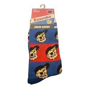 Bazooka crew socks size 6-13 multi color